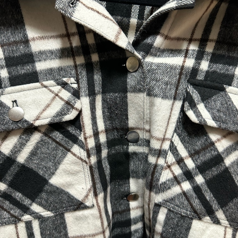 🌼Lane Bryant Plaid Black and White Women's Jacket Size 22/24 - Picture 4 of 7
